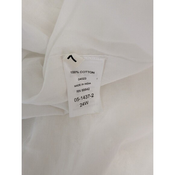 NEW Roamans 24W Dress White Cotton Embroidered Eyelet Tiered Maxi - Picture 8 of 10